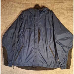 Columbia XCO Storm Dry Rain Jacket Mens Large Blue Waterproof Spring Camp RM2074